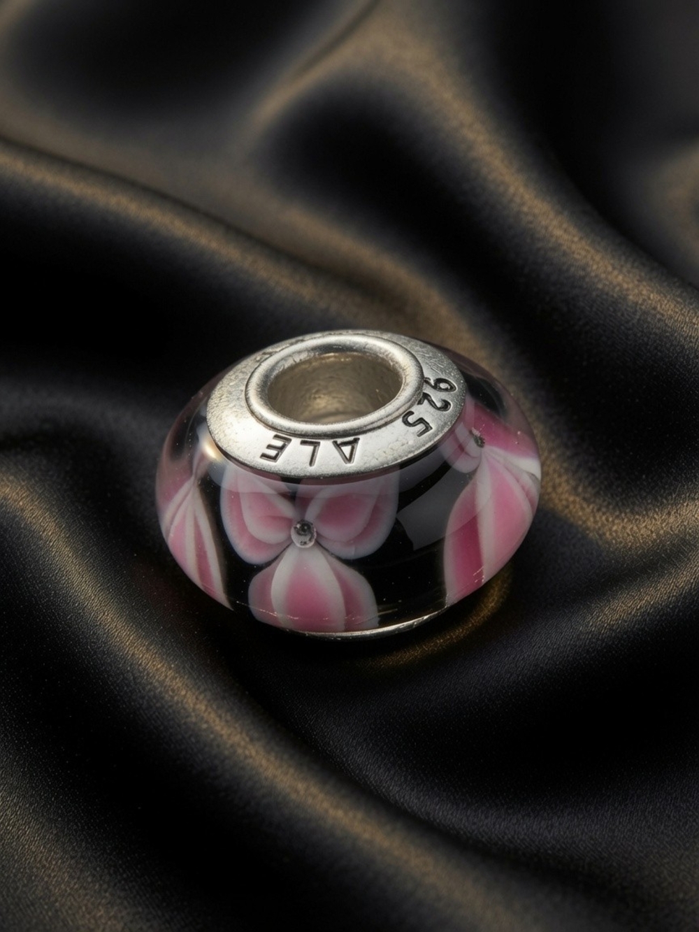 Pandora Pink Floral Glass Charm Bead Thaïlande. - Picture 2 of 2